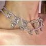 SUNXN Butterfly Necklace Tennis Chain Choker CZ Bling Silver Gold Pendant Necklace Gift for Women Girls Jewelry