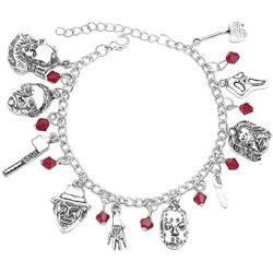Byondever Freddy Krueger Jason Bracelet American Horror Story Classic Horror Movies Cosplay Charm Bracelet Fans Jewelry for Men Women Girls