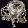 elegantmedical HANDMADE SILVER ROSE BEADS CATHOLIC Saint St Benedict ROSARY BLUE CROSS NECKLACE & NICE METAL JEWELLERY BOX elegantmedical HANDMADE SILVER ROSE BEADS CATHOLIC Saint St Benedict ROSARY BLUE CROSS NECKLACE & NICE METAL JEWELLERY BOX