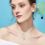 AOBOCO 925 Sterling Silver 12 Constellation Horoscope Zodiac Astrology Pendant Necklace with Austrian Crystal