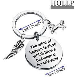 HOLLP Inspirational Horse Quotes The Wind of Heaven is That Which Blows Between A Horse’s Ears Keychain Horse Jewelry Equestrians Gift for Equestrian Horse Rider Lovers