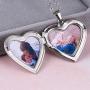 Fanery Sue Personalized Heart Locket Necklace That Holds Pictures Memory Photo Lockets Custom Any Photo Text&Symbols