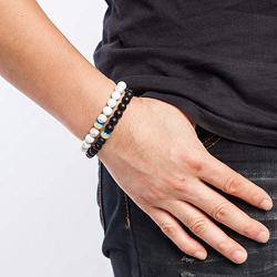 MOYI Rainbow Gay LGBT Pride Bracelet Set Bead Handmade Couple Friendship Elastic Jewelry for Men Women Unisex