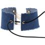 FM FM42 Multicolor 2.16'' Width Denim Gold-Tone Chain Chic Choker Collar Necklace Set, 4PCs PN1391
