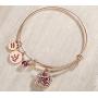 Leafael Superstar Zodiac Expandable Bangle Bracelet Made with Premium Crystals Horoscope Constellation October November Birthstone Topaz Brown Jewelry, Rose Gold Plated, 7''