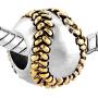 SexyMandala l Love Playing Baseball Bat Sports Gold Plated Dangle Charms for Bracelets