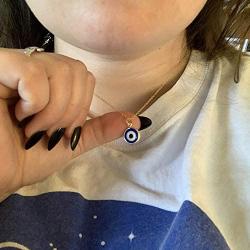 Evil Eye Necklace,Stainless Steel Chain with Blue Glass Eye Pendant for Women Men Boys Girls