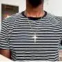 24K Gold Chain Style Cross Pendant Necklace Solid Clasp for Men, Husband, Teens Thin for Charms Miami Cuban Link Diamond Cut 24K Gold Chain Style Cross Pendant Necklace Solid Clasp for Men, Husband, Teens Thin for Charms Miami Cuban Link Diamond Cut