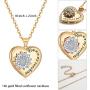 MONOZO Heart Sunflower Necklace for Women, Dainty You are My Sunshine Sunflower Necklace 14k Gold Plated Sunflower Heart Pendant Necklace Jewelry Gifts for Women Girls
