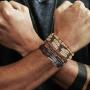 FIBO STEEL 10-32 Pcs Braided Leather Bracelets for Men Women Cool Wrist Cuff Bracelet Adjustable …