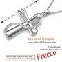 Freeco 925 Sterling Silver Cremation Memorial Jewelry Urn Necklace for Ashes for Women with Fill Kit(Cross Urn Necklace)