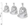 925 Sterling Silver Jesus Head Face Charm Religious Pendant Necklace, 0.92''