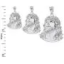 925 Sterling Silver Jesus Head Face Charm Religious Pendant Necklace, 0.92''