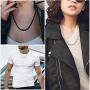 Udalyn 3 Pcs Mens Necklace Chain Stainless Steel Twist Rope Chain Necklace Set Silver Gold Black 2.5MM Rope Chain Necklace for Men Women 16-30 Inches