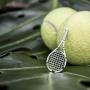 Honolulu Jewelry Company Sterling Silver Tennis Racket Necklace Pendant with 18'' Box Chain