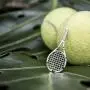 Honolulu Jewelry Company Sterling Silver Tennis Racket Necklace Pendant with 18'' Box Chain