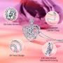 VAN RORSI&MO Heart Necklace-Eiffel Tower Heart Necklaces for Women 5A Cubic Zirconia 14K White Gold Heart Pendant Necklace Jewelry Necklaces for Women