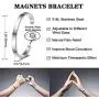 Kainier Cuff Bracelets Stainless Steel Bangle Bracelets for Women Men Engraved Mantra Never give up Adjustable Inspirational Jewelry Birthday Gifts (Silver)