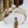 fxmimior Gold Butterfly Bead Bridal Wedding Crown Headband Women Crystal Tiara Headpiece Wedding Hair Accessories for Women fxmimior Gold Butterfly Bead Bridal Wedding Crown Headband Women Crystal Tiara Headpiece Wedding Hair Accessories for Women