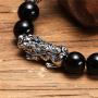 ZenBless Fengshui Black Obsidian Wealth Bracelet Pi Xiu Prosperity Pi Yao Bracelet Mantra Bead Bracelets Attract Wealth and Good Luck