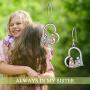 925 Sterling Silver Friendship Bis Sis Lit Sis Sister Heart Dangle Earrings Birtthday Christmas Jewelry Gifts for Best Friend Sister Female Classmates Women