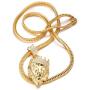 Halukakah ● Kings Landing ● Gold Chain for Men 18k Real Gold Plated Iced Out Crown Lion Pendant Necklace,Full Cz Lab Diamonds Prong Set,with Sharktail Chain 30''/Tennis Chain 20'',Free Giftbox