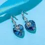Swarovski Crystal Hollow Heart Drop Dangle Earrings for Women Fashion 14K Gold Plated Hypoallergenic Jewelry