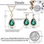 Swarovski Crystals Teardrop Pendant Necklace Earrings for Women 14K Gold Plated Hypoallergenic Jewelry Set