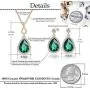 Swarovski Crystals Teardrop Pendant Necklace Earrings for Women 14K Gold Plated Hypoallergenic Jewelry Set