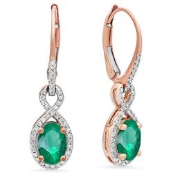 Dazzlingrock Collection 10K Ladies Infinity Dangling Earrings, Rose Gold