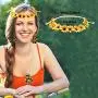 RUIZHEN 8 Pieces Sunflower Pendant Necklace Dangle Earrings Sunflower Hair Clip Sunflower Boho Headband Wreath Jewelry Accessories for Women Girls