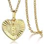 Trendsmax Heart Love Initial Letter A to Z Alphabet Pendant Necklace Gift for Women Girls Gold Plated Stainless Steel Rolo Link Chain Necklace Length Personalized