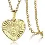 Trendsmax Heart Love Initial Letter A to Z Alphabet Pendant Necklace Gift for Women Girls Gold Plated Stainless Steel Rolo Link Chain Necklace Length Personalized