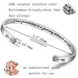 BFJLIFE Inspirational Cuff Bangle Bracelet for Women Teen Girls Personalized Motivational Mantra Engraved 316L Surgical Stainless Steel Jewelry