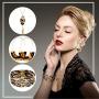 Yaomiao 9 Pieces Leopard Print Jewelry Set Leopard Leather Bracelets Dangle Earrings and Necklaces for Women