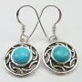 SilverStarJewel Turquoise December Birthstone Earrings 3 cm Solid Sterling Silver Art Gift