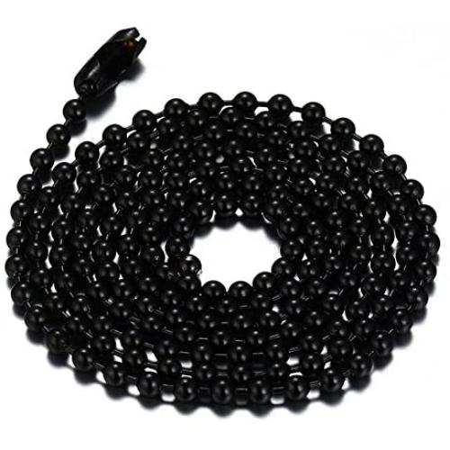 SINLEO Titanium Stainless Steel Small Beads Ball Chain Necklace for Men Women 18-38 Inches Silver Black Gold