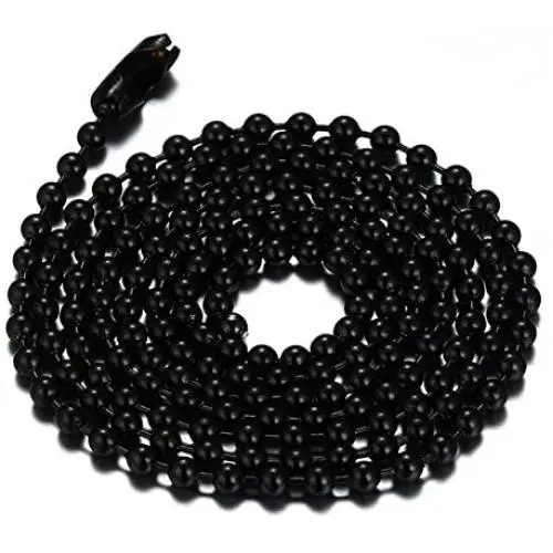 SINLEO Titanium Stainless Steel Small Beads Ball Chain Necklace for Men Women 18-38 Inches Silver Black Gold SINLEO Titanium Stainless Steel Small Beads Ball Chain Necklace for Men Women 18-38 Inches Silver Black Gold