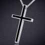 Honeystore Unisex Titanium Steel Rolo Chain Crucifix Cross Pendant Easter Prayer Necklace