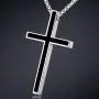 Honeystore Unisex Titanium Steel Rolo Chain Crucifix Cross Pendant Easter Prayer Necklace Honeystore Unisex Titanium Steel Rolo Chain Crucifix Cross Pendant Easter Prayer Necklace