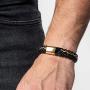 SERASAR | Premium Genuine Leather Bracelet for Men in Black | Magnetic Stainless Steel Clasp in Black, Silver and Gold | Exclusive Jewellery Box | Great Gift Idea