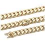 24K Gold Cuban Link Chain Necklace for Men Women Real 14MM 14K Karat Diamond Cut Heavy w Solid Thick Plated Clasp US Made