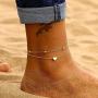 Gold Ankle Bracelets for Women Silver Anklets Heart Anklet Wave String Ankle Bracelets Boho Beach Foot Jewelry