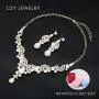 CSY Elegant Crystal Necklace Earrings Bracelet Ring Bridal Wedding Party Costume Jewelry Sets for Brides Women CSY Elegant Crystal Necklace Earrings Bracelet Ring Bridal Wedding Party Costume Jewelry Sets for Brides Women