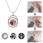 My Prime Gifts Interchangeable Snap Jewelry Double Halo Necklace 24'' + 3'' Extender Holds 18-20mm