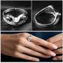 PANTIDE 3 Pcs Frog Open Rings Set for Women, Vintage Adjustable Alloy Animal Finger Rings, Cute Silver Frog with Red Purple Eyes Rings, Fashion Jewelry Gifts for Anniversary Birthday Valentine’s Day