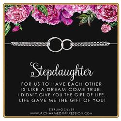 Stepdaughter Gifts from Stepmom Stepdad • Sterling Silver Bracelet • Gift for Stepdaughter Jewelry • Bonus Daughter Gifts Bracelet • Stepdaughter Wedding Gift • Christmas Gifts for Women Teen Girls