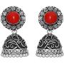 Jwellmart Indian Oxidized German Silver Stone Work Statement Choker Necklace Earrings Combo Fashion Jewelry Set for Women and Girls