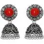 Jwellmart Indian Oxidized German Silver Stone Work Statement Choker Necklace Earrings Combo Fashion Jewelry Set for Women and Girls