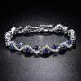 Almusen Fashion S-Type Copper Cubic Zirconia Tennis Bracelet Plated Silver Bracelets for Women Jewelry Gifts for Women Party/Anniversary Day/Birthday
